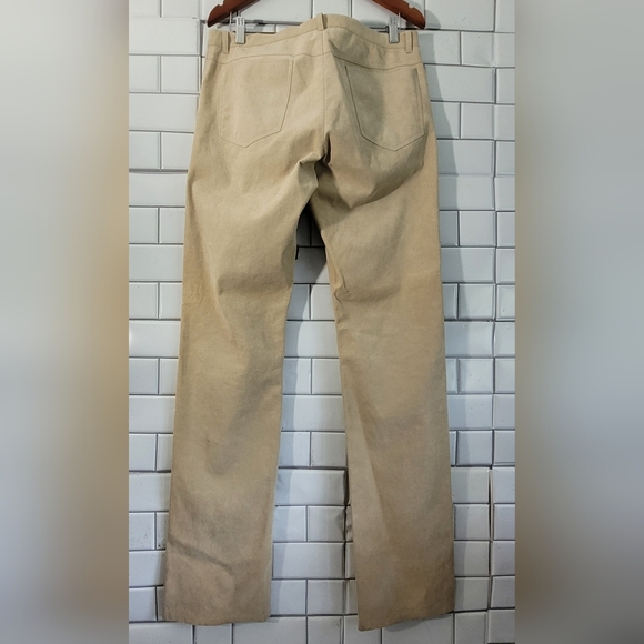 Neil Barrett Made In Italy Mens Light Tan Faux Suede Pant Flat Front Pockets Str - Picture 2 of 11